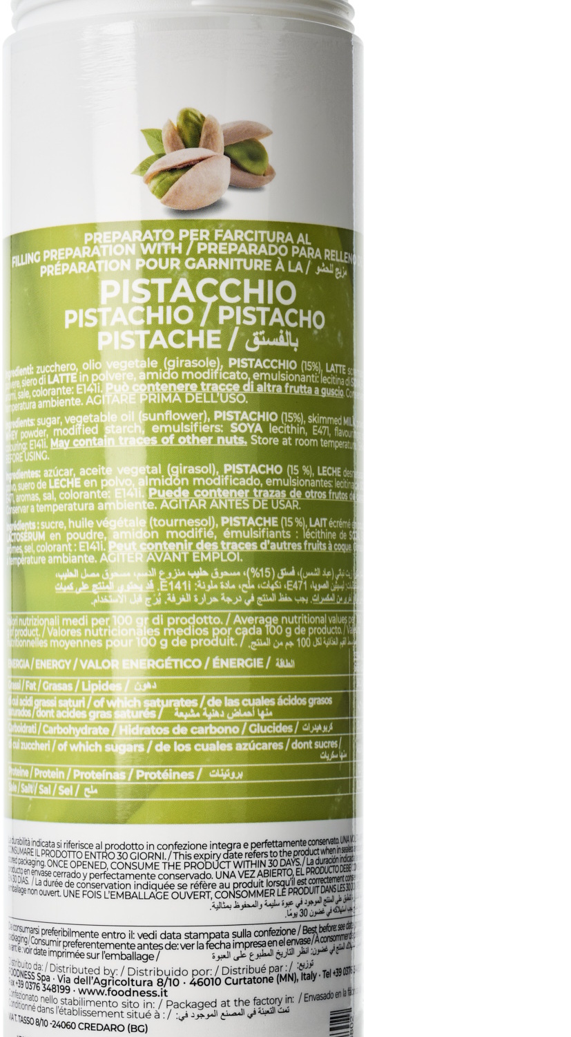 Foodness - Pistachio Cream 1 kg Pistaziensauce für Desserts, Eis & Gebäck