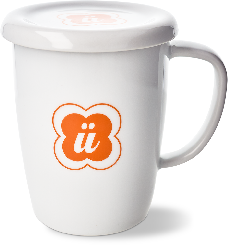 Schlürf Tasse mit 3 Logos vorne und hinten (350ml)