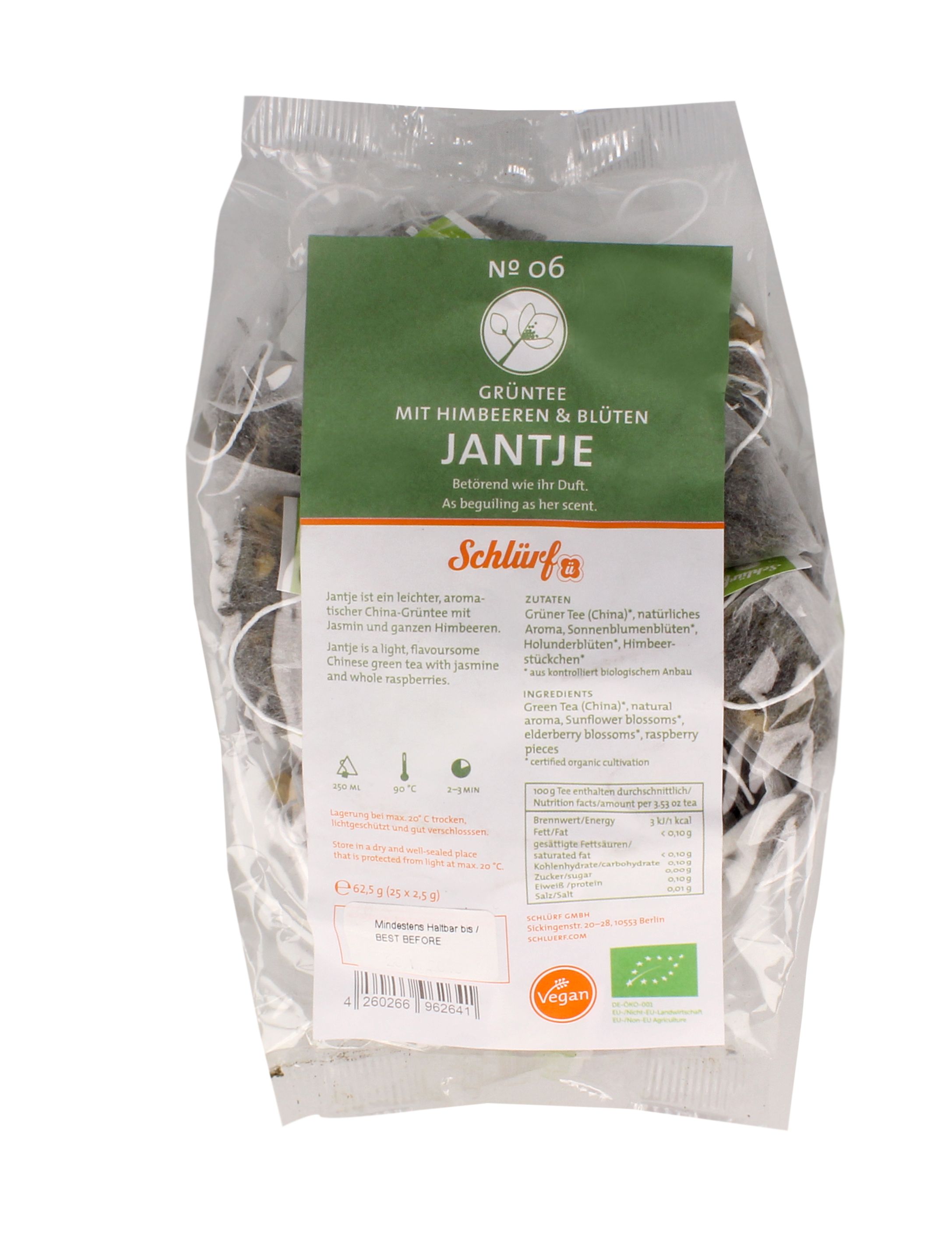 Schlürf - Tüüten - No. 06 Bio Grüntee "Jantje" (25er)
