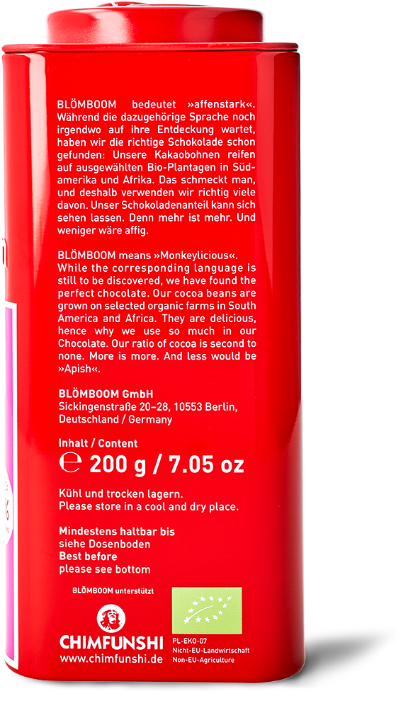 Blömboom - Einzelhandel Metall - Milk Hot Chocolate Powder Bio (6 x 200 g)