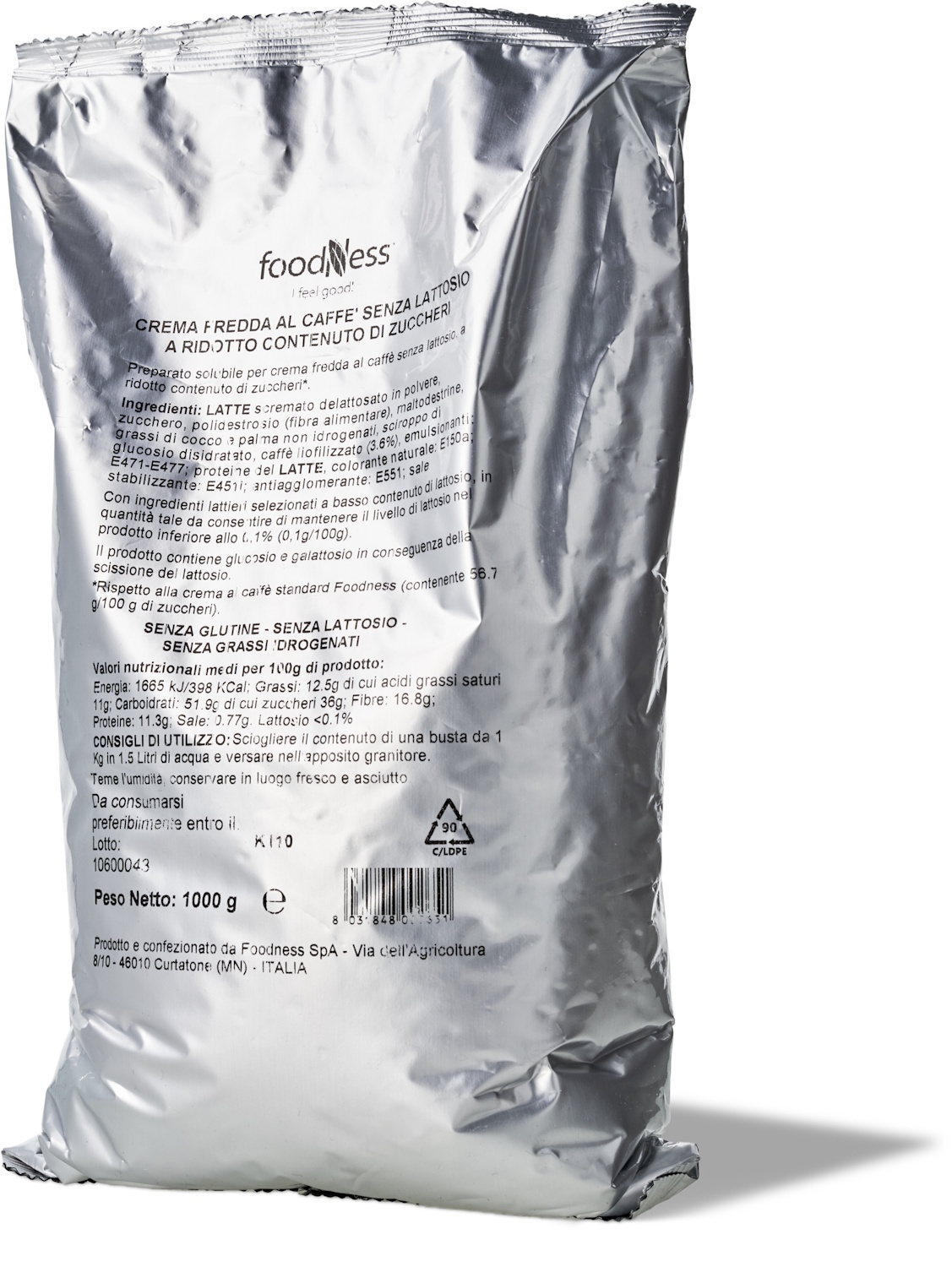 Foodness Cold Coffee Cream 1 kg Pulver für Frozen Coffee & Frappés