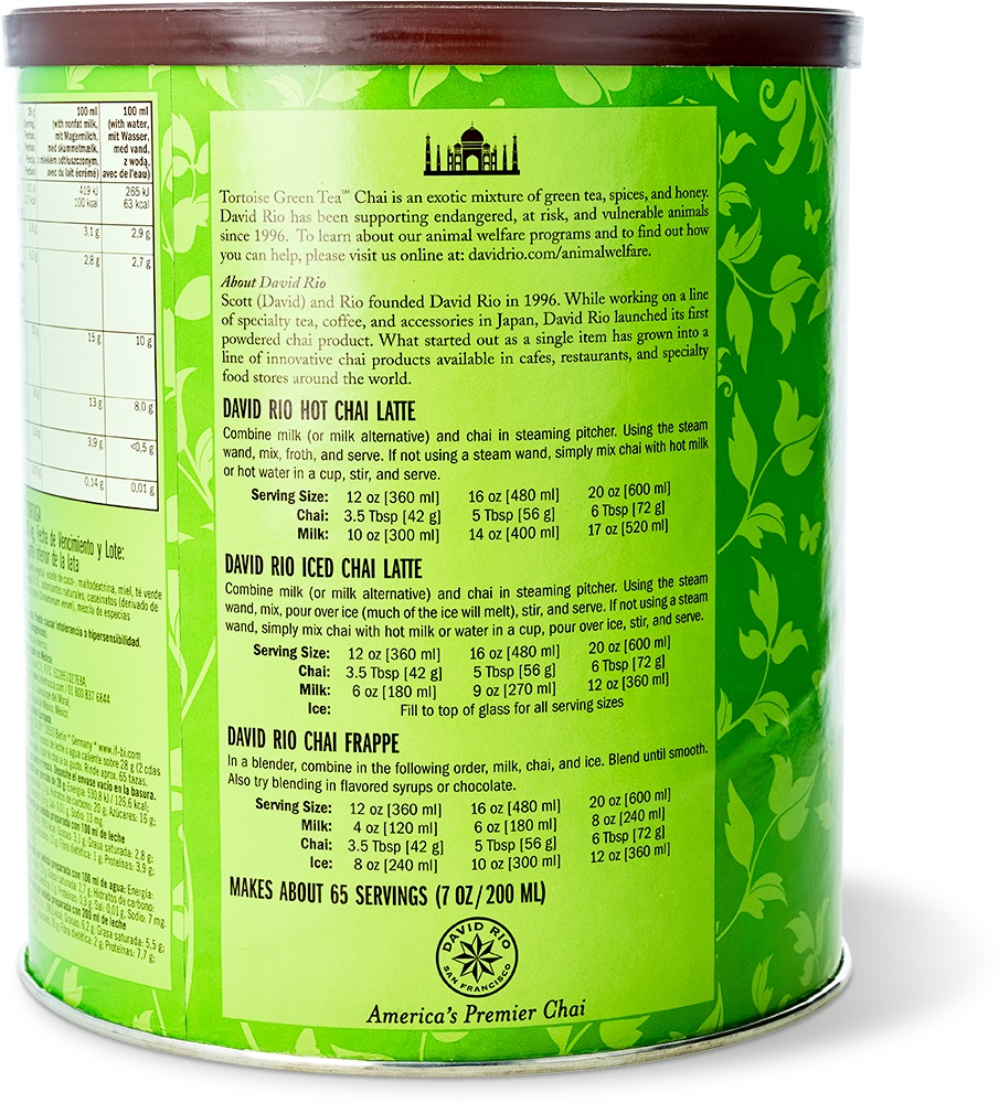 David Rio - Gastronomie - Tortoise Green Tea Chai (1814 g)