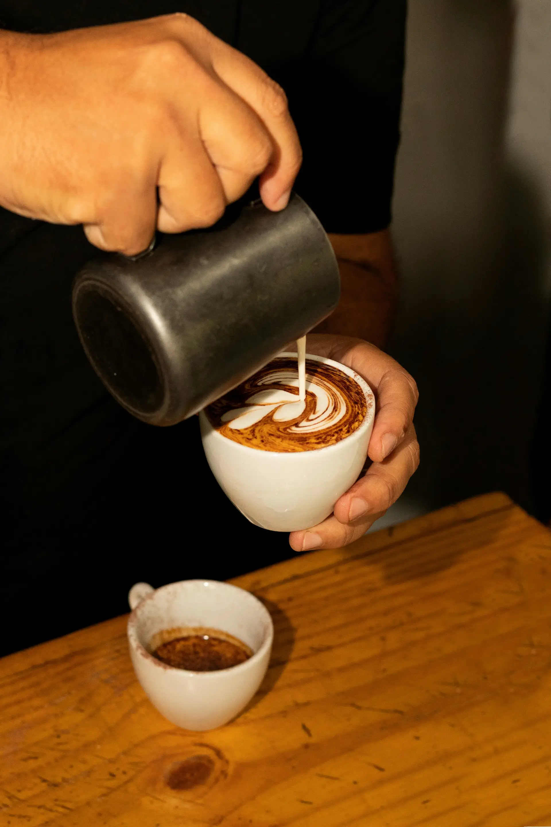Latte Art Kaffeezubereitung