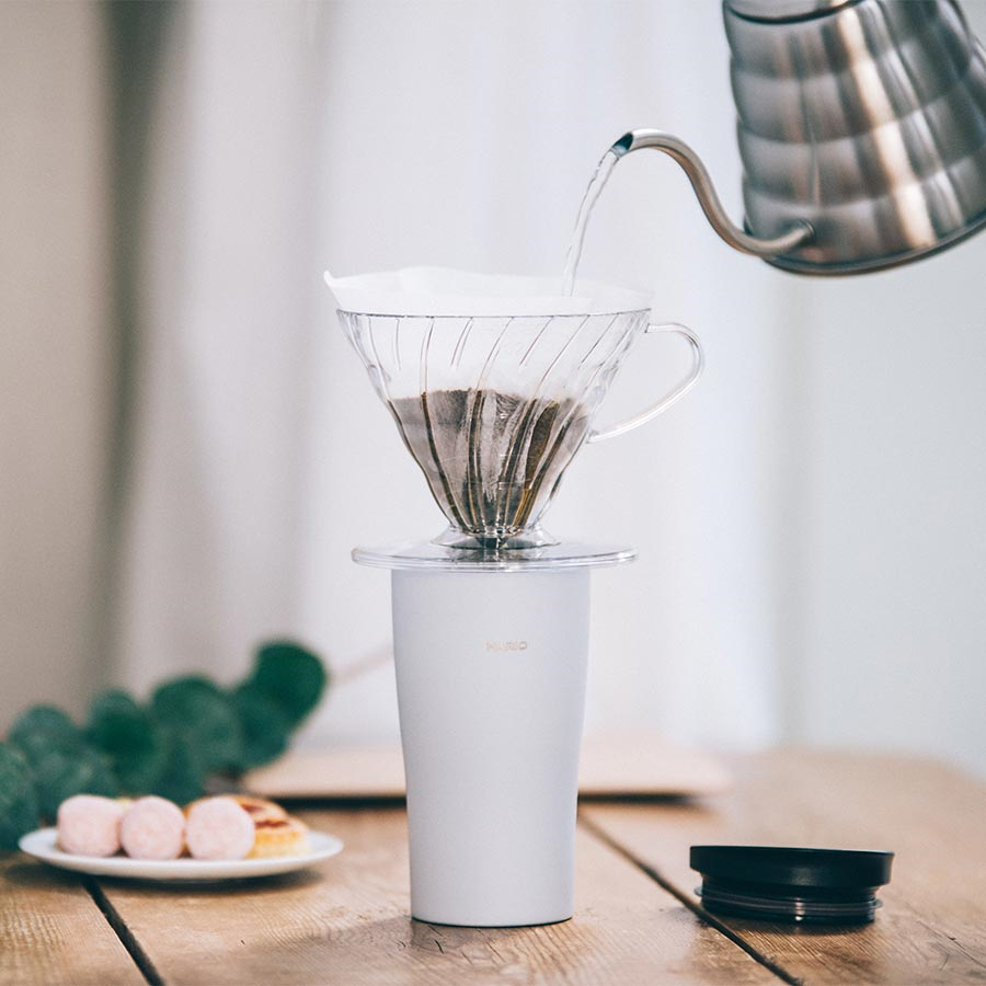 Hario - Thermobecher mit Deckel grau 300ml