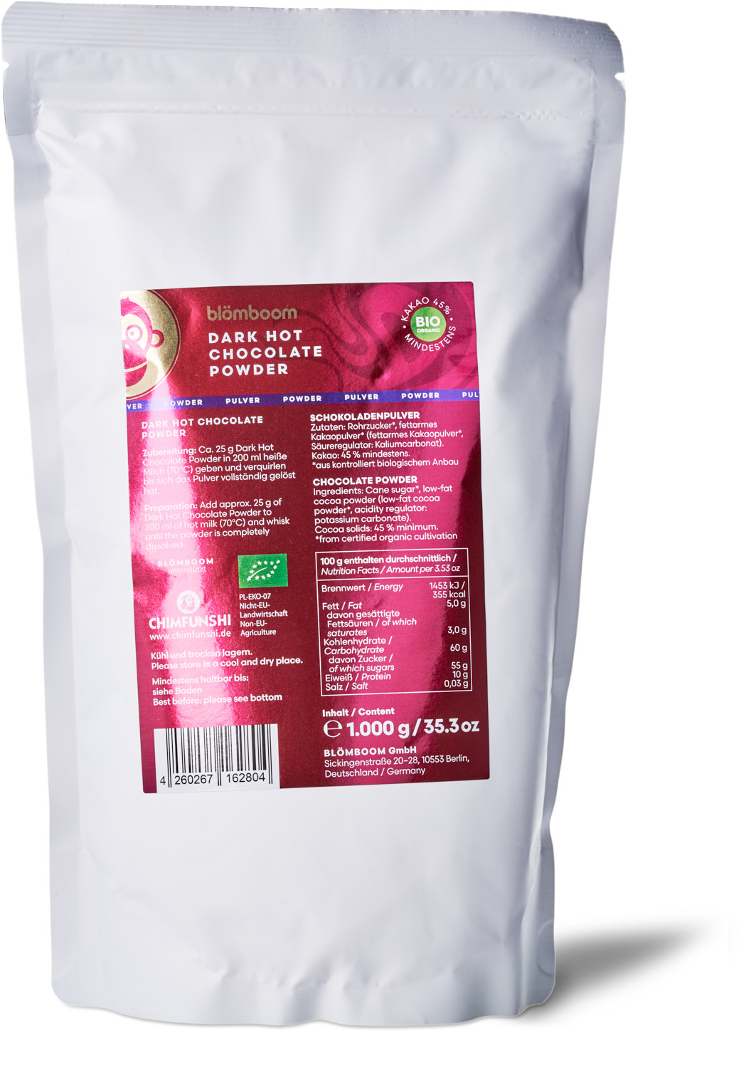 Blömboom - Gastronomie - Dark Hot Chocolate Powder Bio (1000 g)