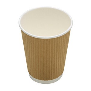 Riffelbecher braun, Ø 80mm, Double Wall, 200 ml