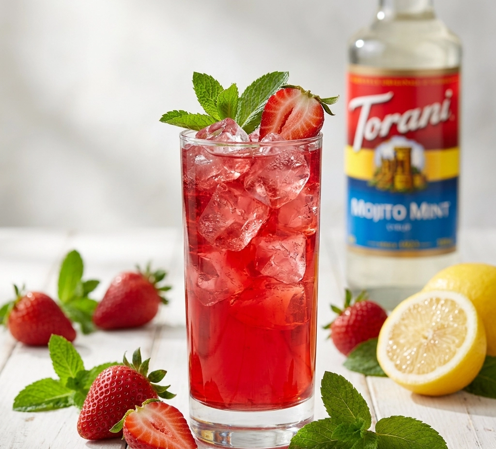 Erdbeer-Minz-Limonade mit Torani Sirup