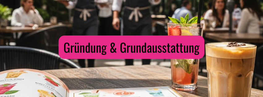 Terrasse mit Eiskaffee und Limonade in einem Cafe