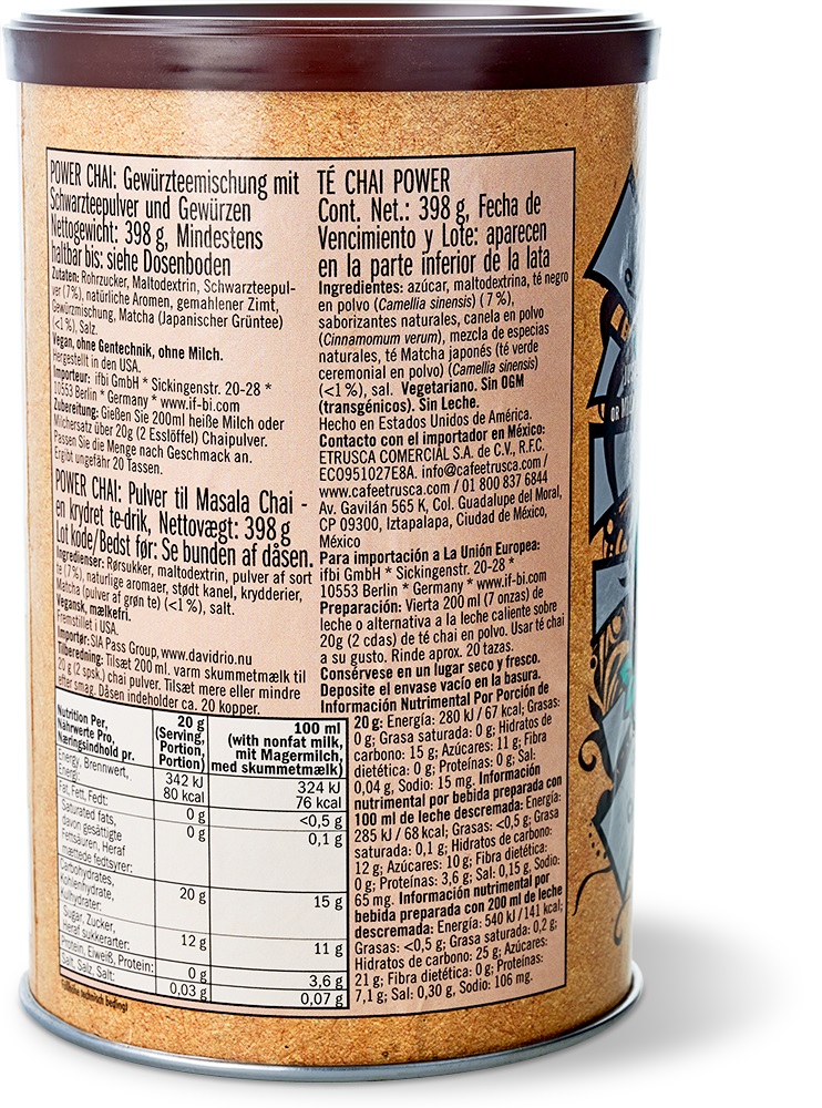 David Rio - Einzelhandel - Power Chai Matcha (398 g)