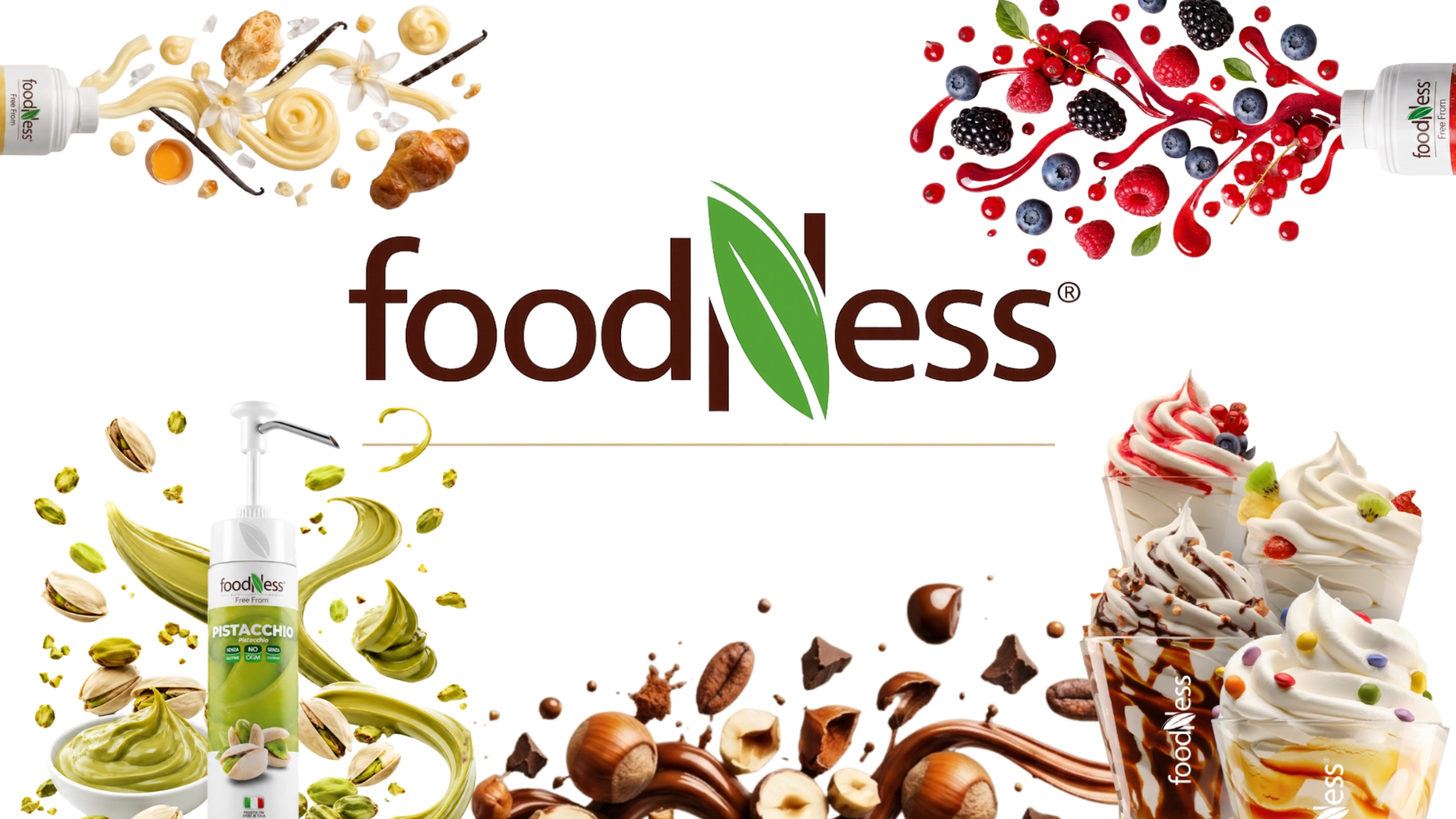 Foodness Free From mit verschiedenen Produkten und Toppings