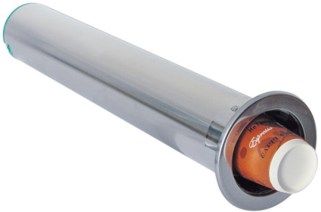 Einbau-Becher-Spender, Edelstahl, flach, 180-400 ml