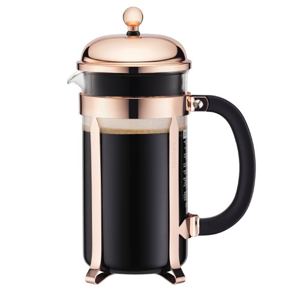 Bodum - Chambord - Kaffeebereiter, Edelstahl & Kupfer, 8 Ts, 1,0 l