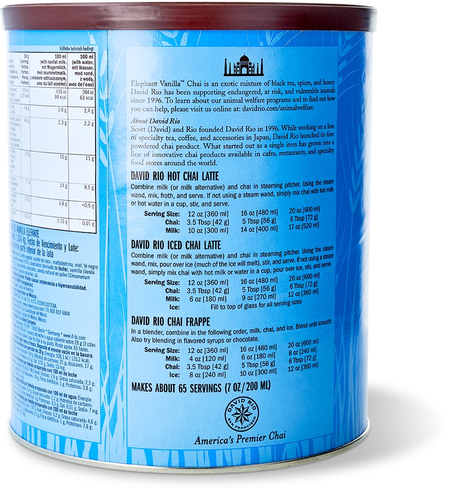 David Rio - Gastronomie - Elephant Vanilla Chai (1814 g)