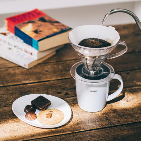 Hario - Wärmespeicherbecher mit Deckel grau 300ml