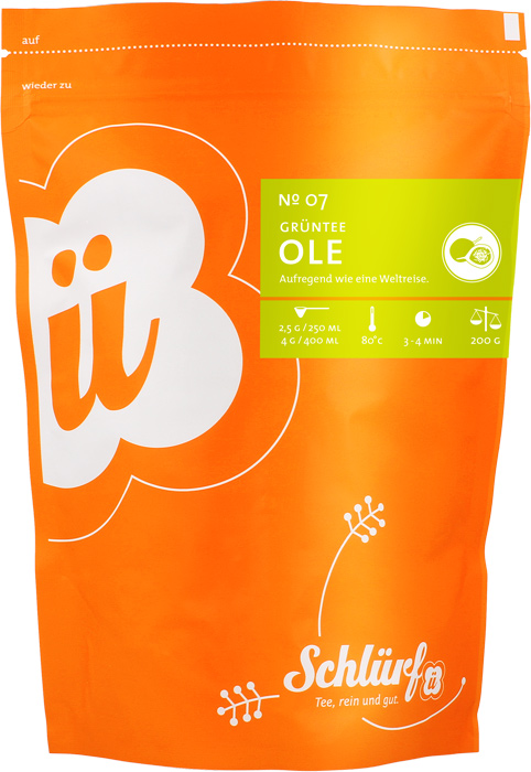 Schlürf - Beutel - No. 07 Bio Schwarz-/Grünteemischung “Ole” (200 g)