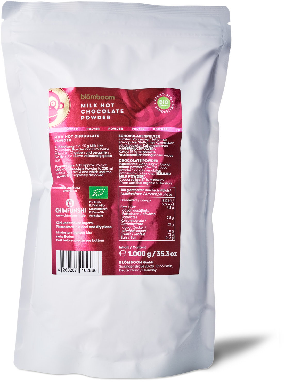 Blömboom - Gastronomie - Milk Hot Chocolate Powder Bio (1000 g)
