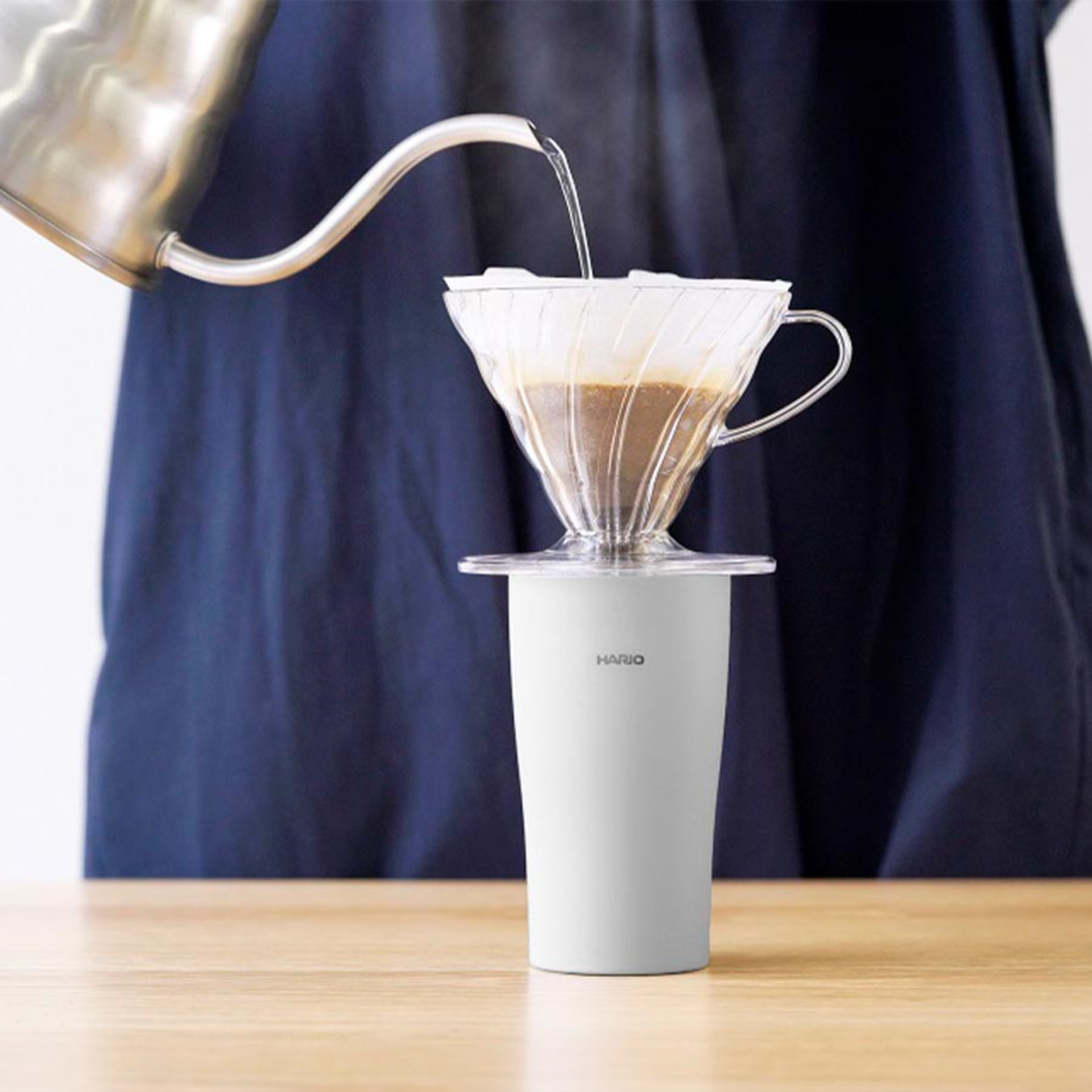 Hario - Thermobecher mit Deckel grau 300ml