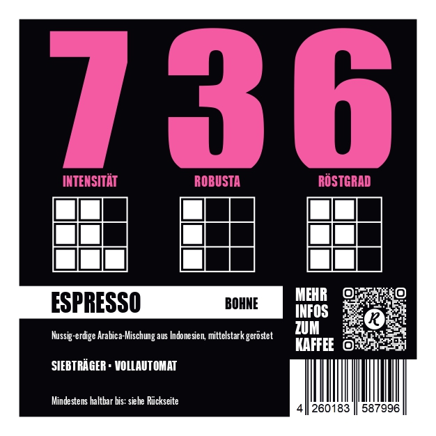 Rowdy Espresso Nr. 736 – intensive Kaffeeröstung mit Crema für die Gastronomie