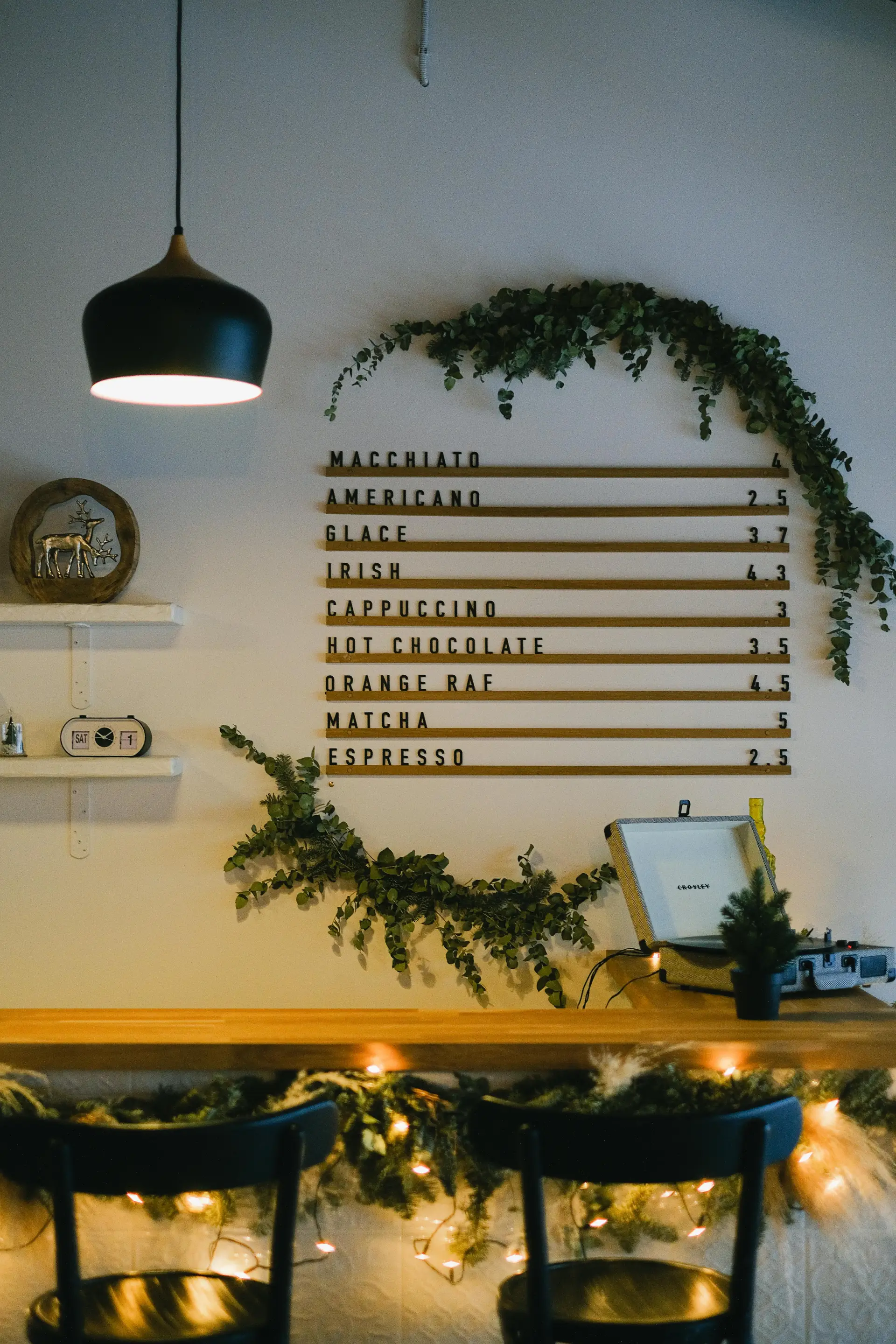 Café Getränkekarte winterlich