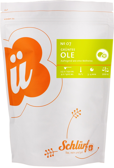 Schlürf - Beutel - No. 07 Bio Schwarz-/Grünteemischung “Ole” (200 g)