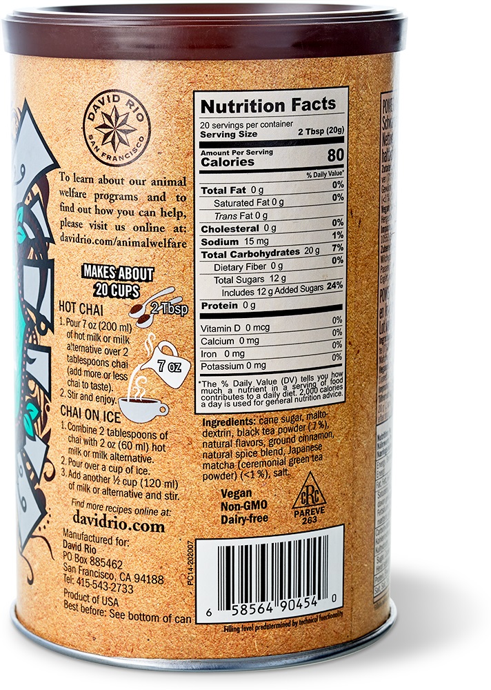 David Rio - Einzelhandel - Power Chai Matcha (398 g)
