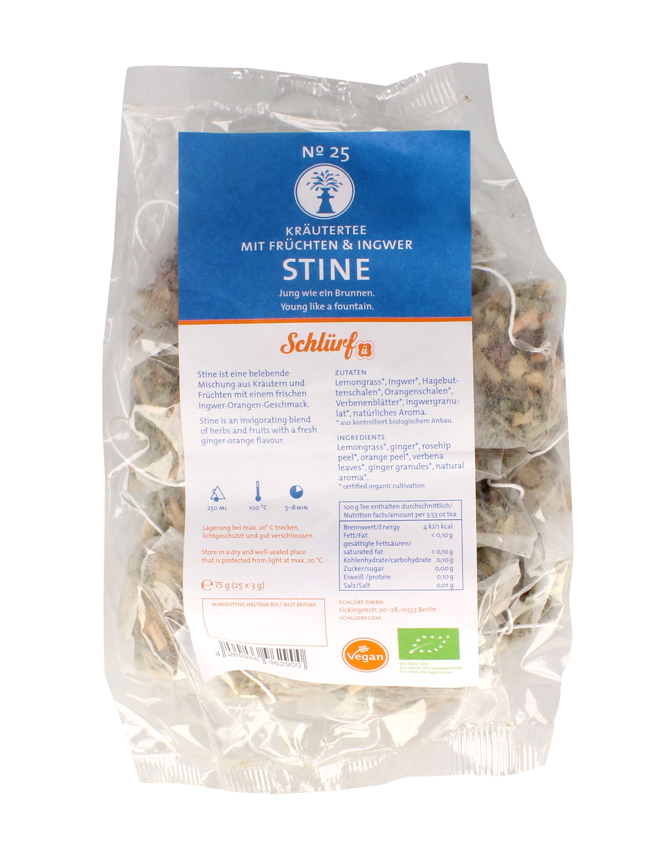 Schlürf - Tüüten - No. 25 Bio Kräutertee"Stine" (25er)