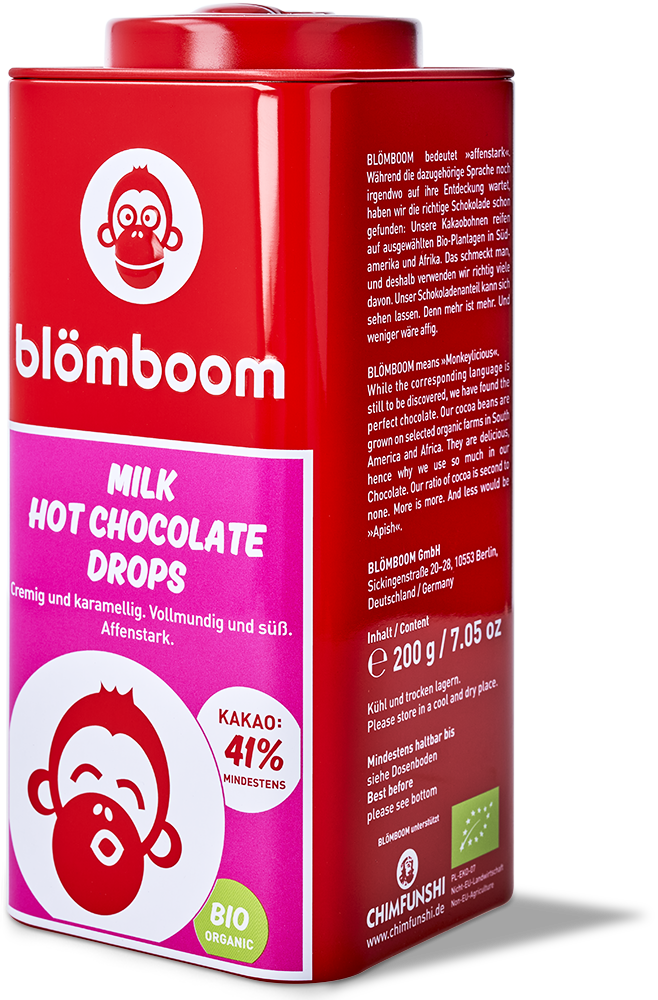 Blömboom - Einzelhandel Metall - Milk Hot Chocolate Drops Bio (6 x 200 g)