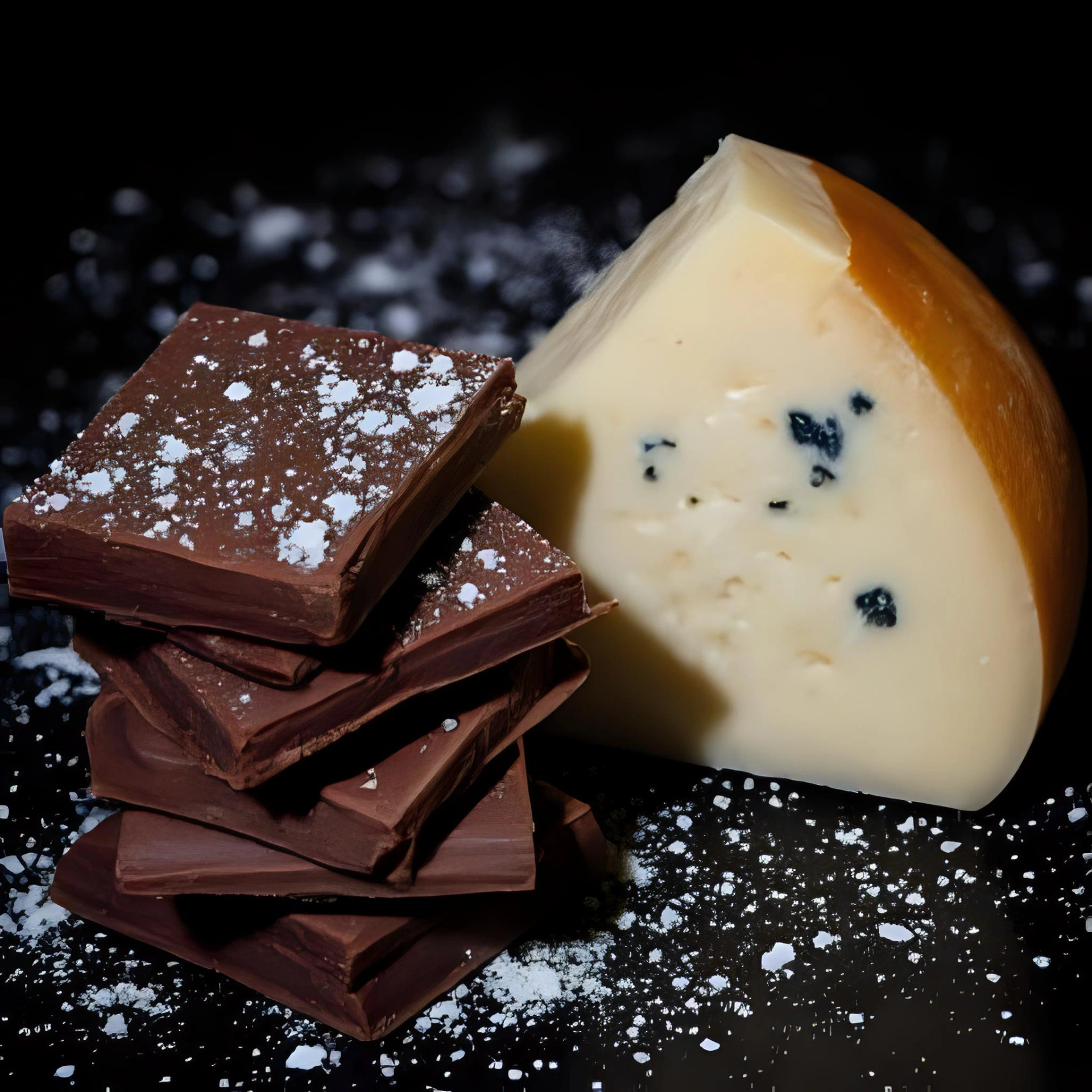 dunkle schokolade und käse