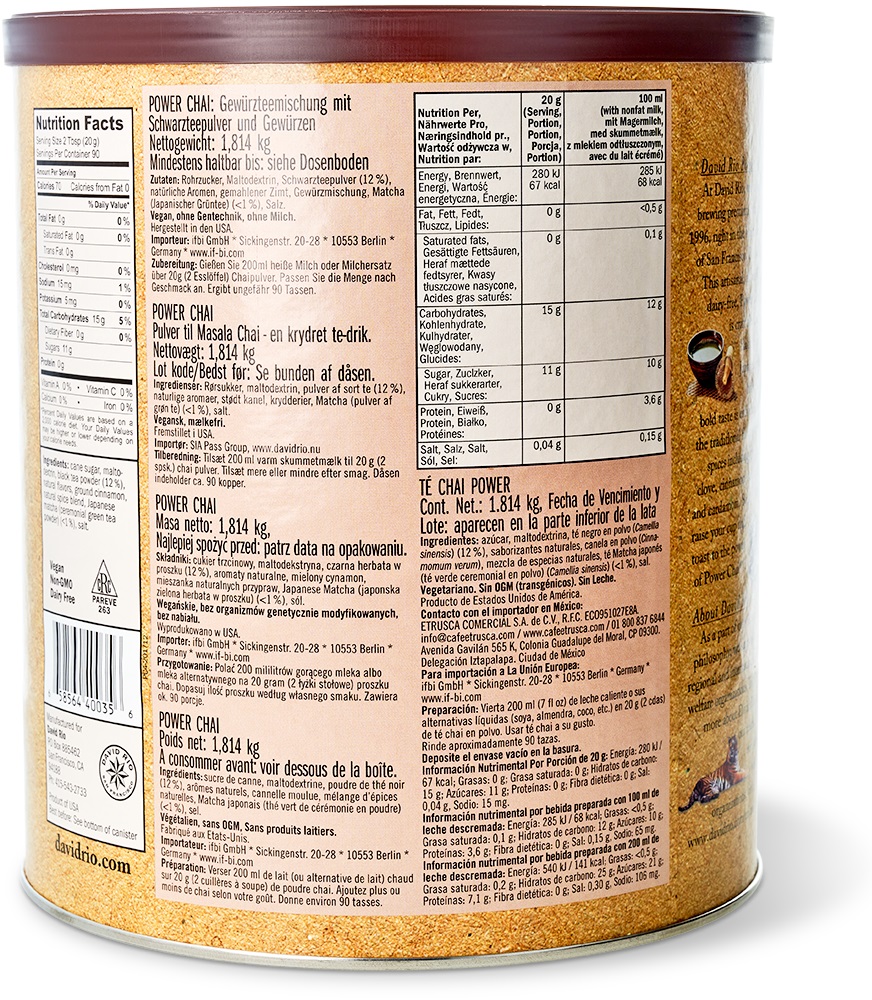 David Rio - Gastronomie - Power Chai Matcha (1814 g)