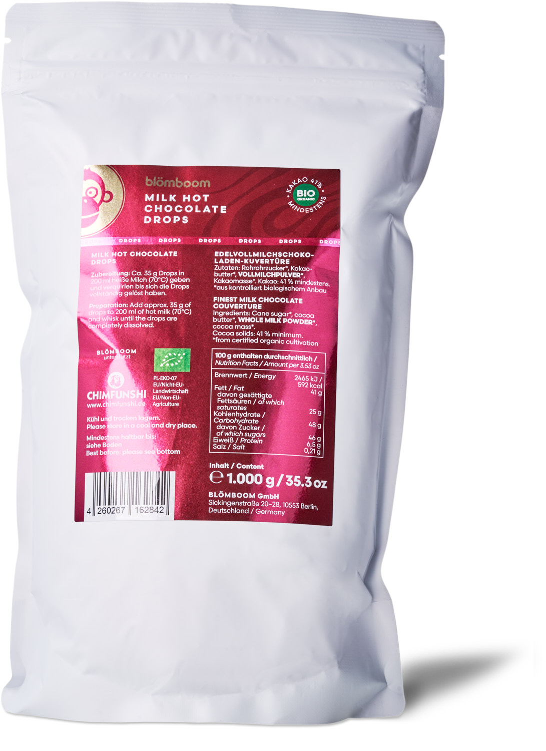 Blömboom - Gastronomie - Milk Hot Chocolate Drops Bio (1000 g)