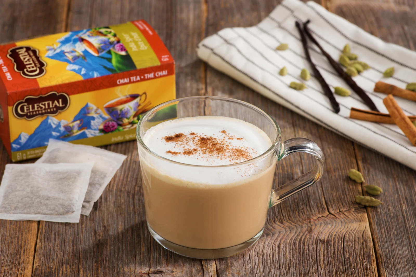 Celestial Chai Latte Glas Gewürze