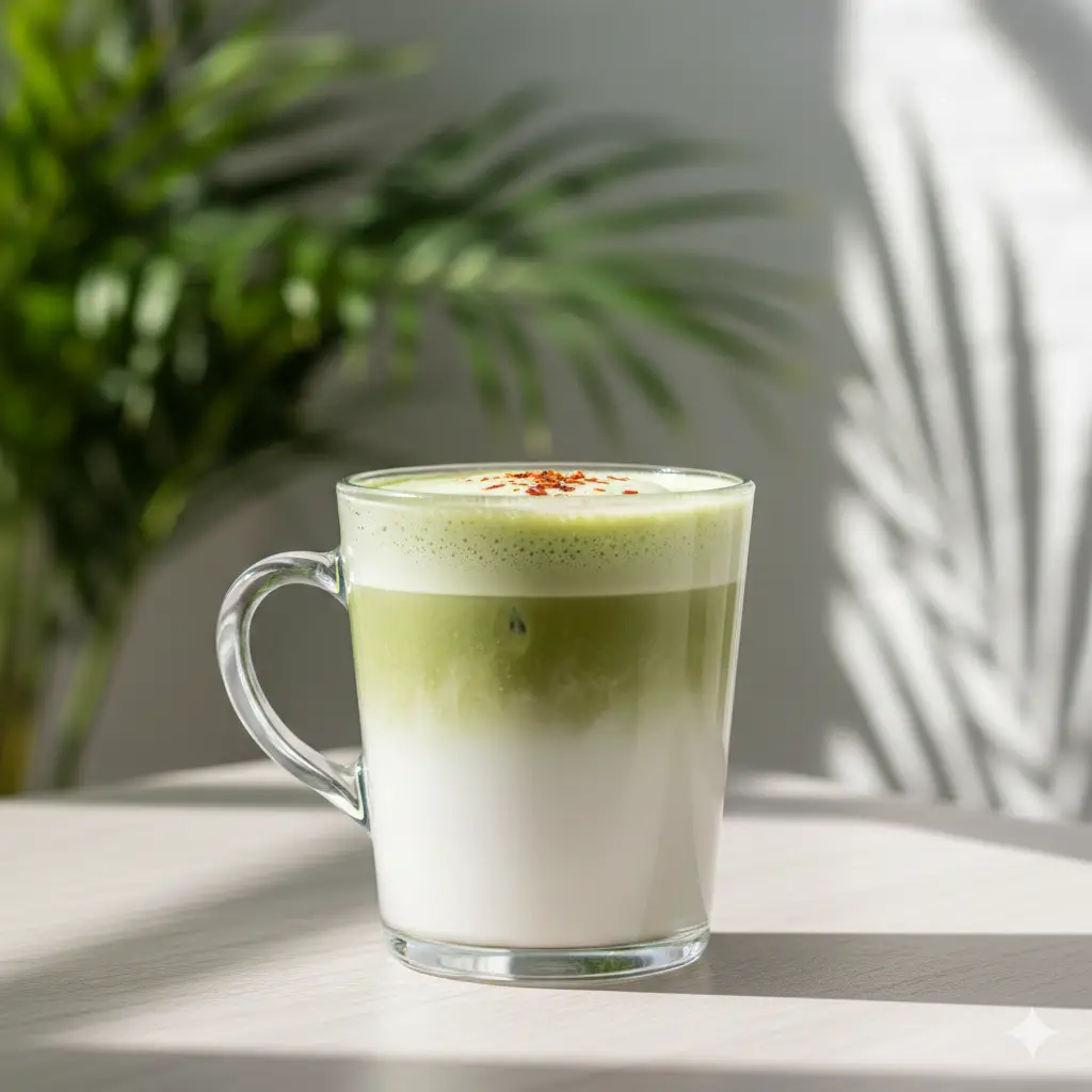 Glas Matcha Cafe-stil