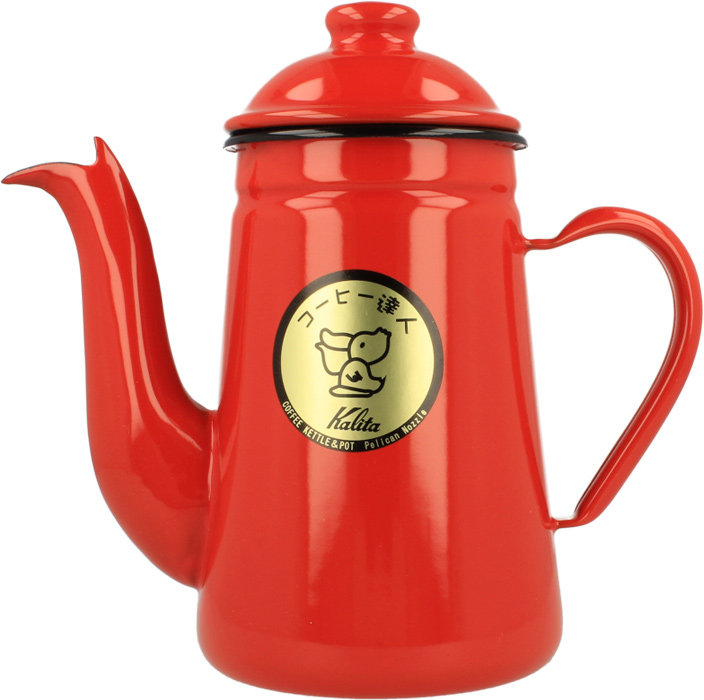 Kalita - Tatsujin Enamel Pelican Drip Pot 1.0 L RED