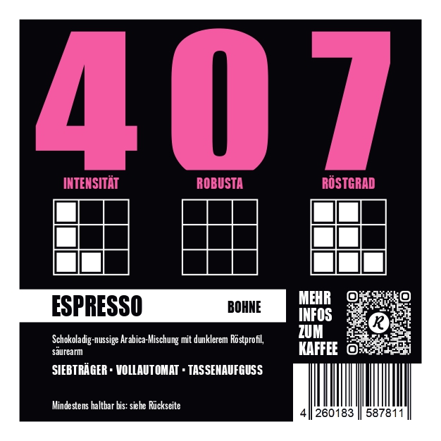 Rowdy Espresso Nr. 407 – kräftige Kaffeeröstung für Siebträger und Gastronomen
