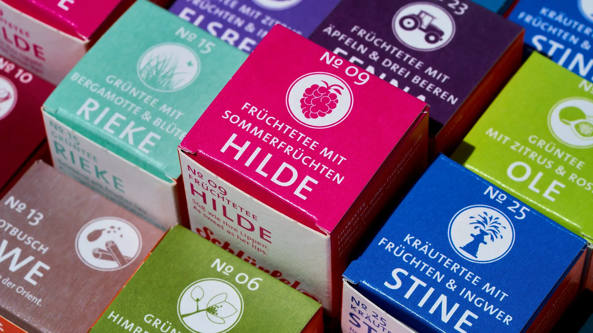 Schlürf verschiedene Sorten Teebeutel Verpackung