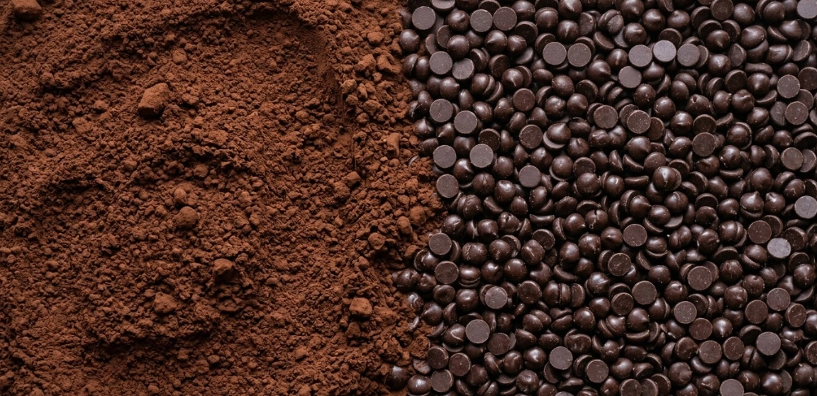 Kakao Drops und Pulver im Vergleich