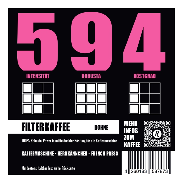 Rowdy Filterkaffee Nr. 594 – ausgewogene Kaffeeröstung für Café und Hotel