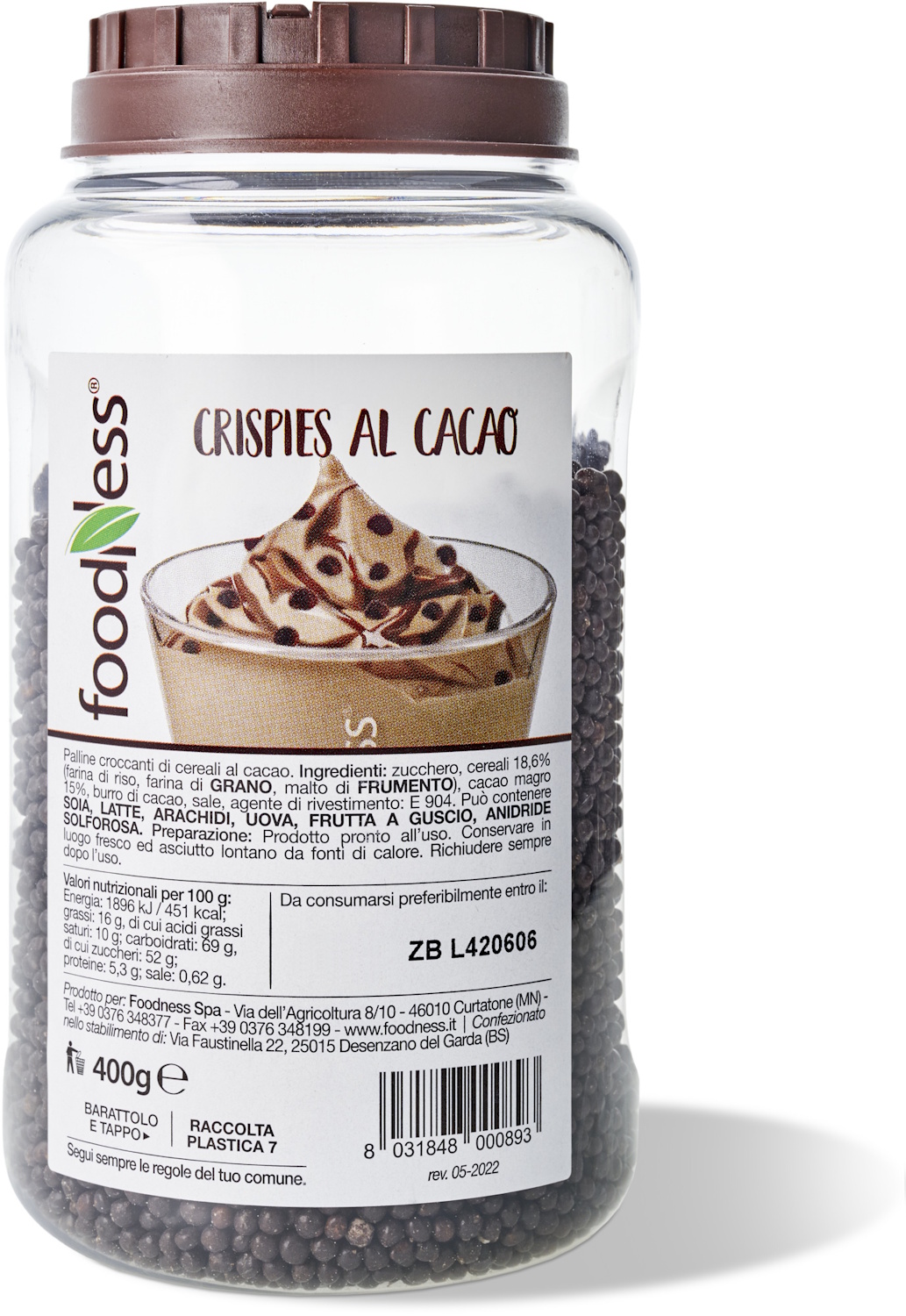 Foodness - Topping - Chocolate Crispies 400g Verpackung