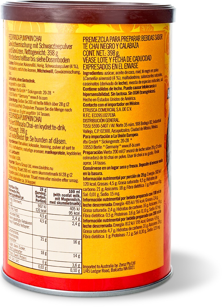 David Rio - Einzelhandel - Red Panda Pumpkin Chai (398 g)