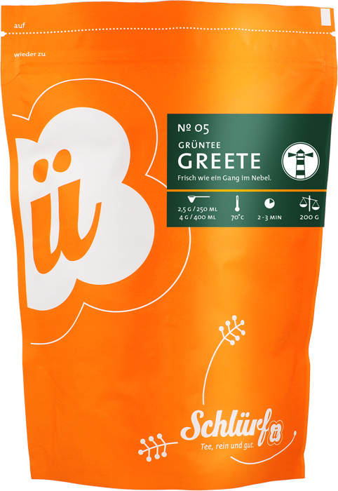 Schlürf - Beutel - No. 05 Bio Grüntee“Greete” (200 g)