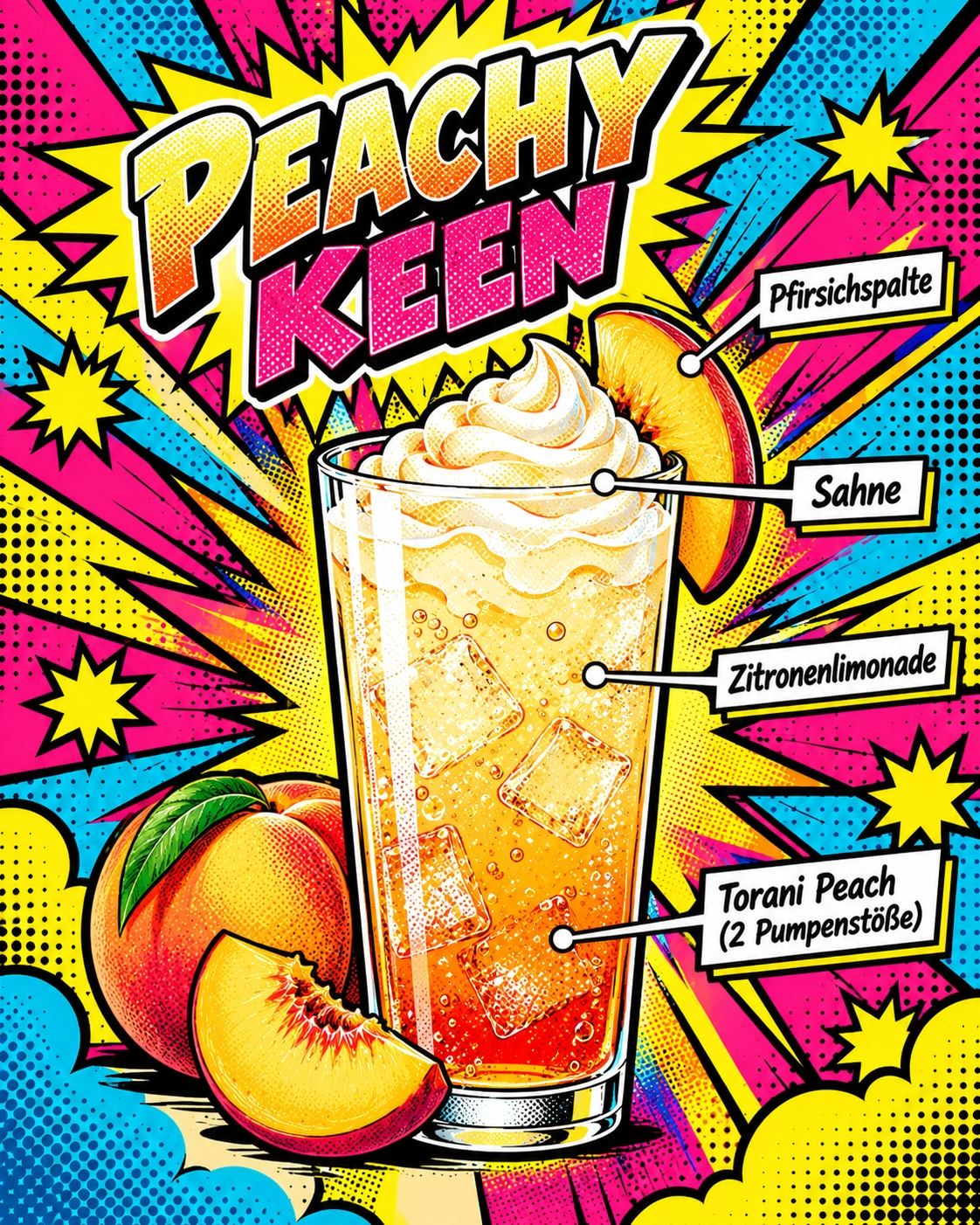 Peachy Keen Dirty Soda Pfirsich trifft Limonade – ein Signature Drink für die Getränkekarte