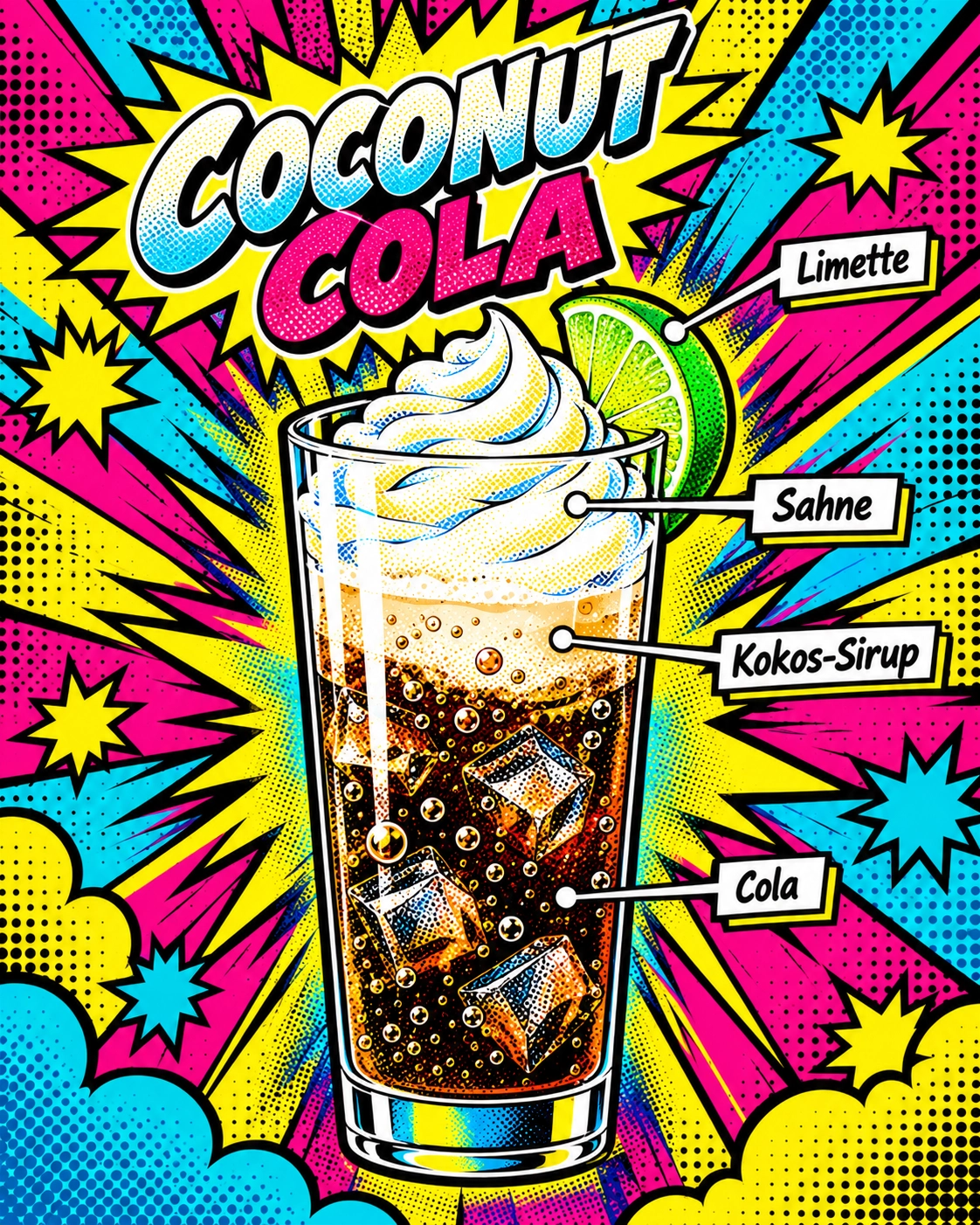 Dirty Soda Coconut Cola - Cola mit Kokos, Sahne und Limette