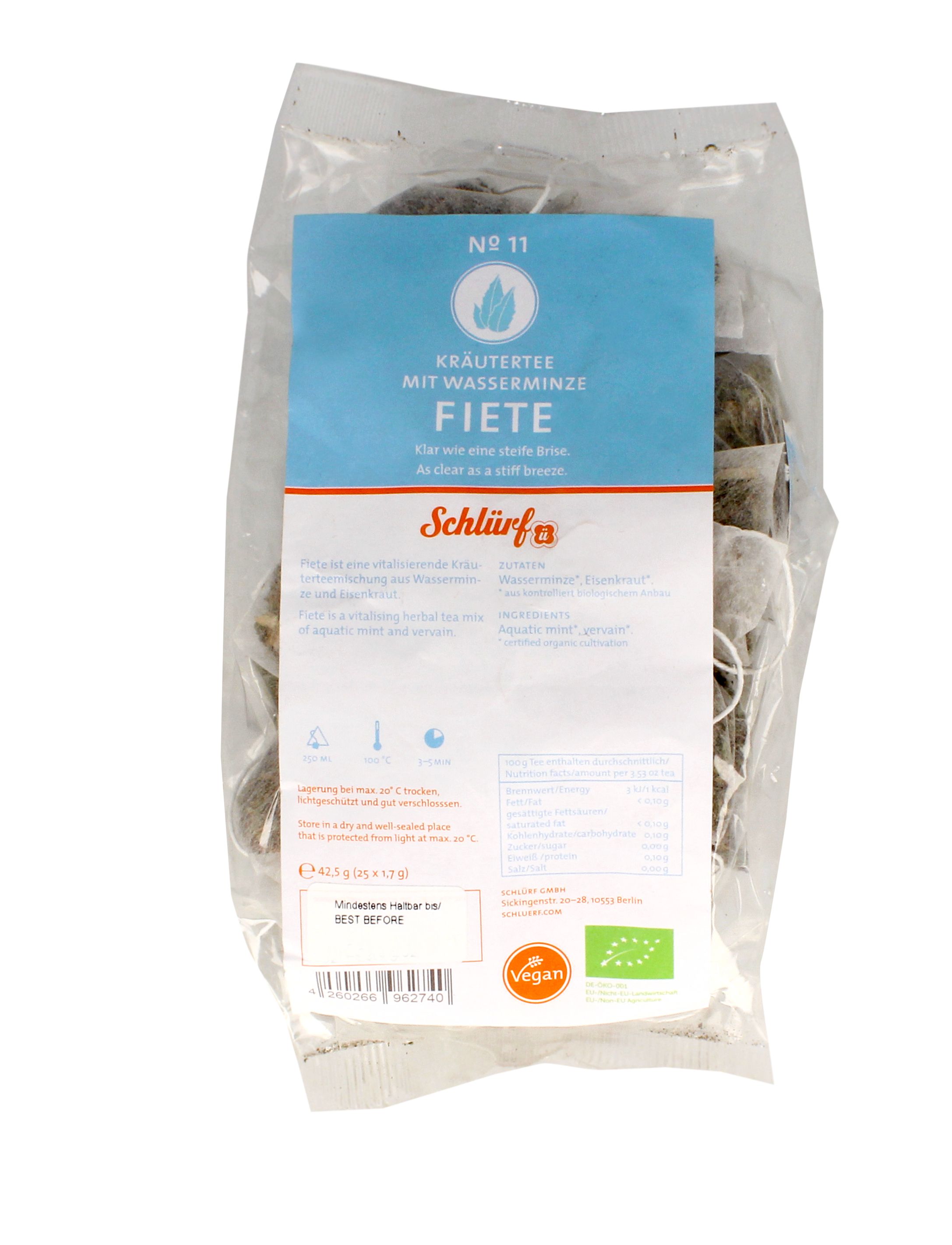 Schlürf - Tüüten - No. 11 Bio Kräutertee "Fiete" (25er)