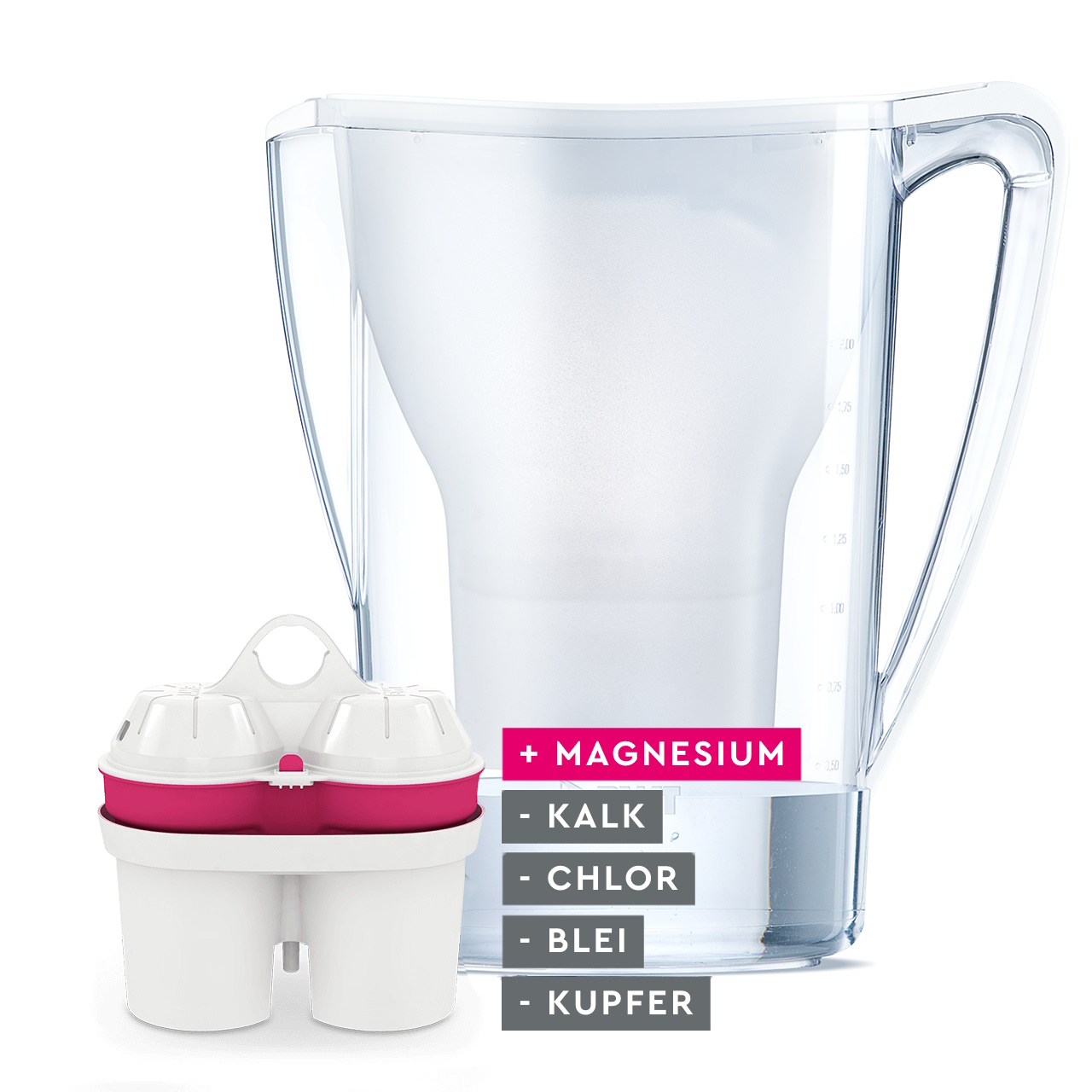 BWT - AQUAlizer HOME 2,7 l, Weiß, 1 x MagnesiumMineralized Water Kartusche