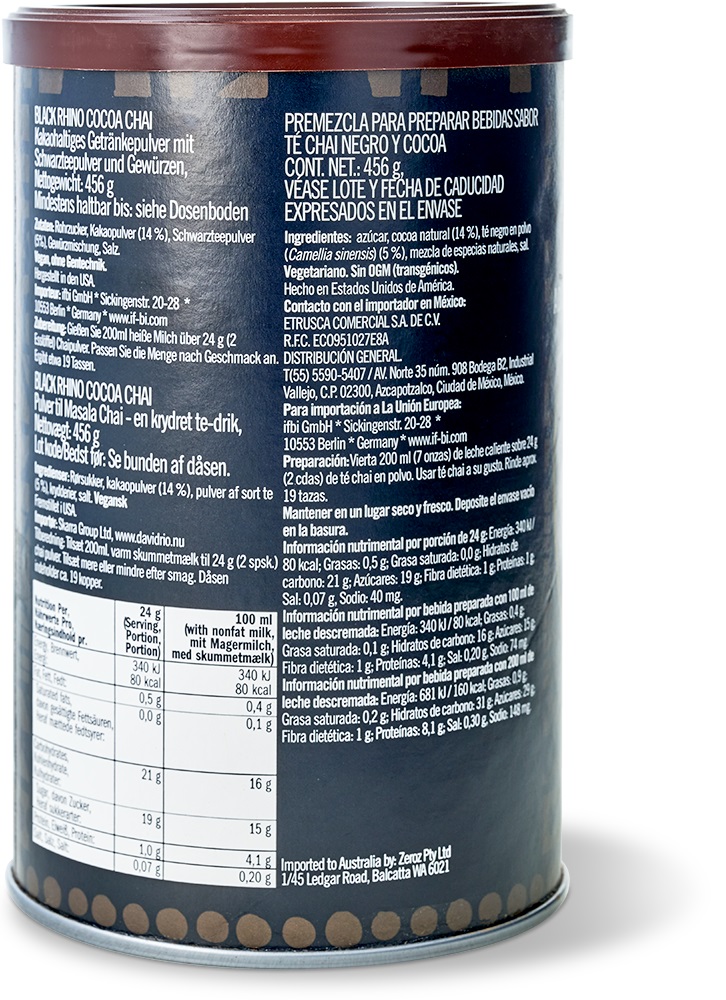 David Rio - Einzelhandel - Black Rhino Cocoa Chai (456 g)