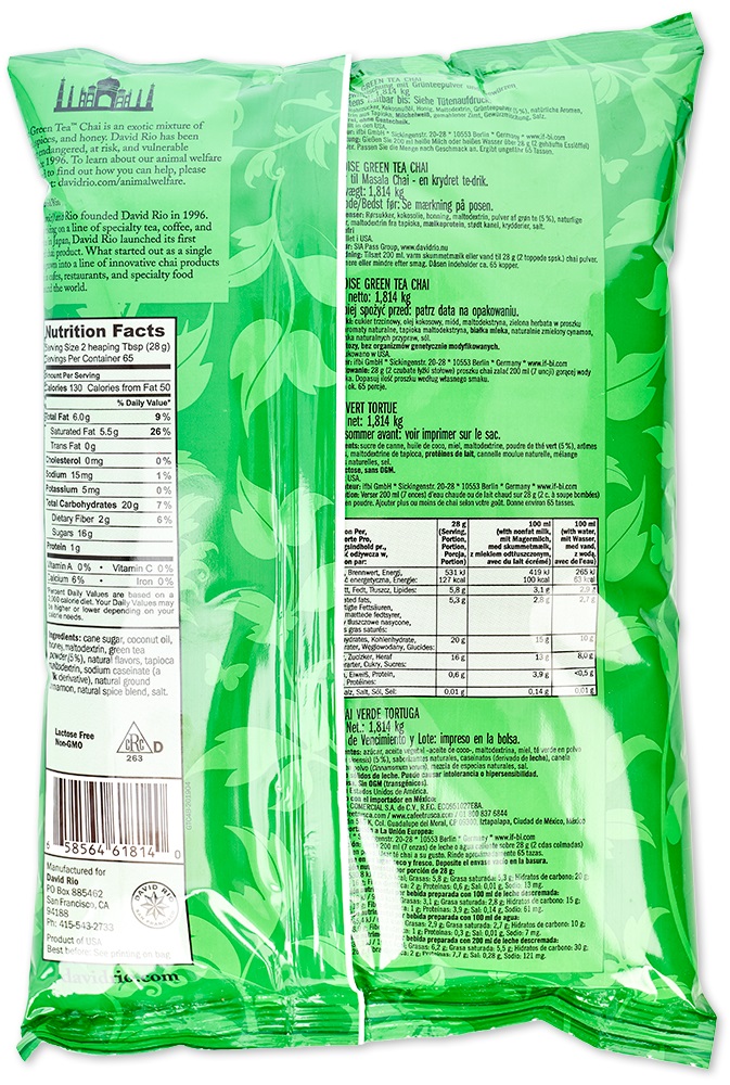David Rio - Gastronomie Nachfüllbeutel - Tortoise Green Tea Chai (1814 g)