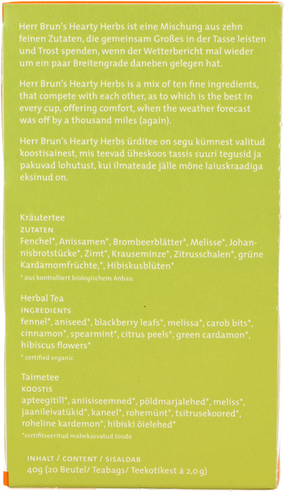 Schlürf - Büdel - Herr Bruns Hearty Herbs Bio