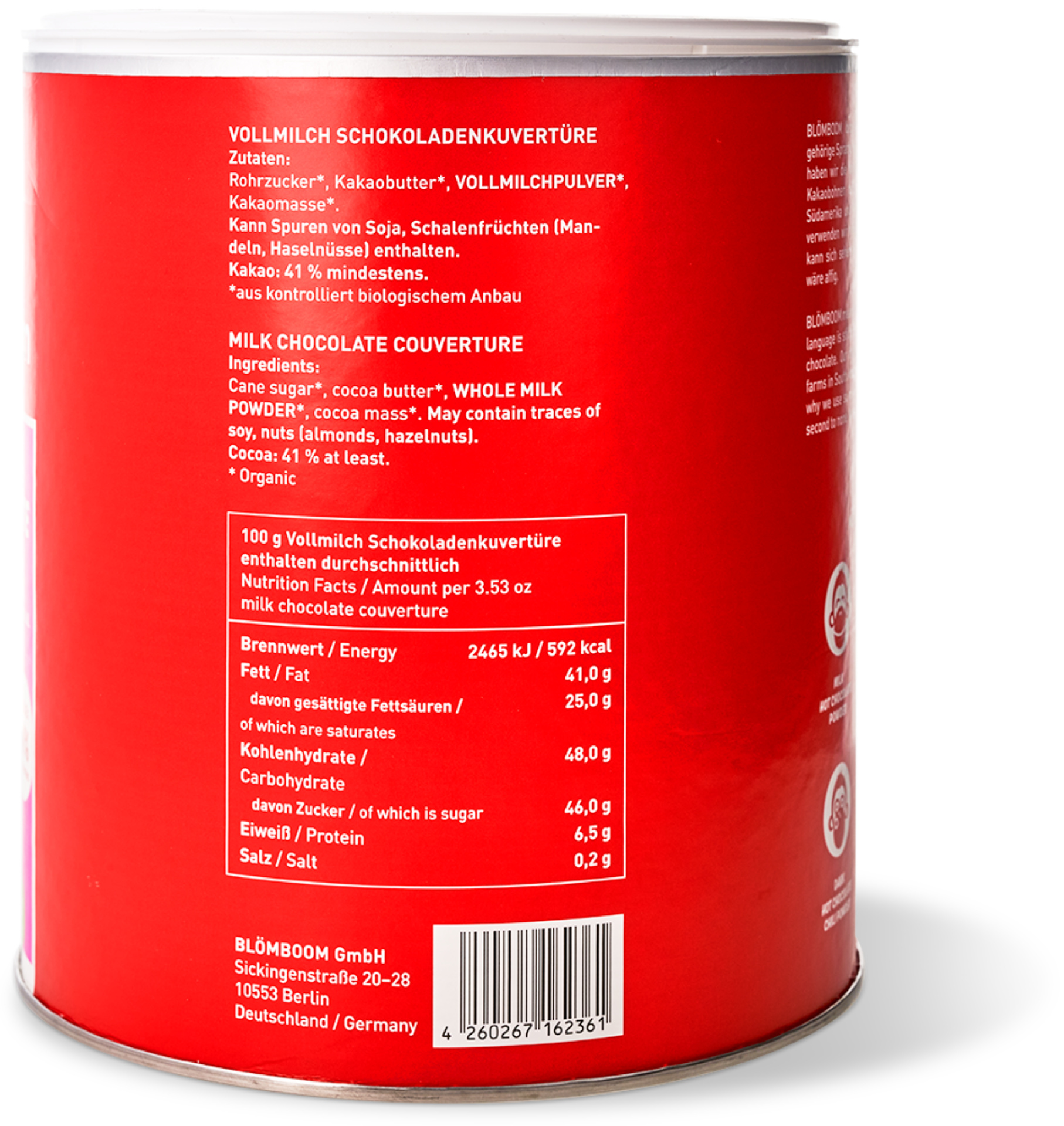 Blömboom - Gastronomie - Milk Hot Chocolate Drops Bio (2000 g)