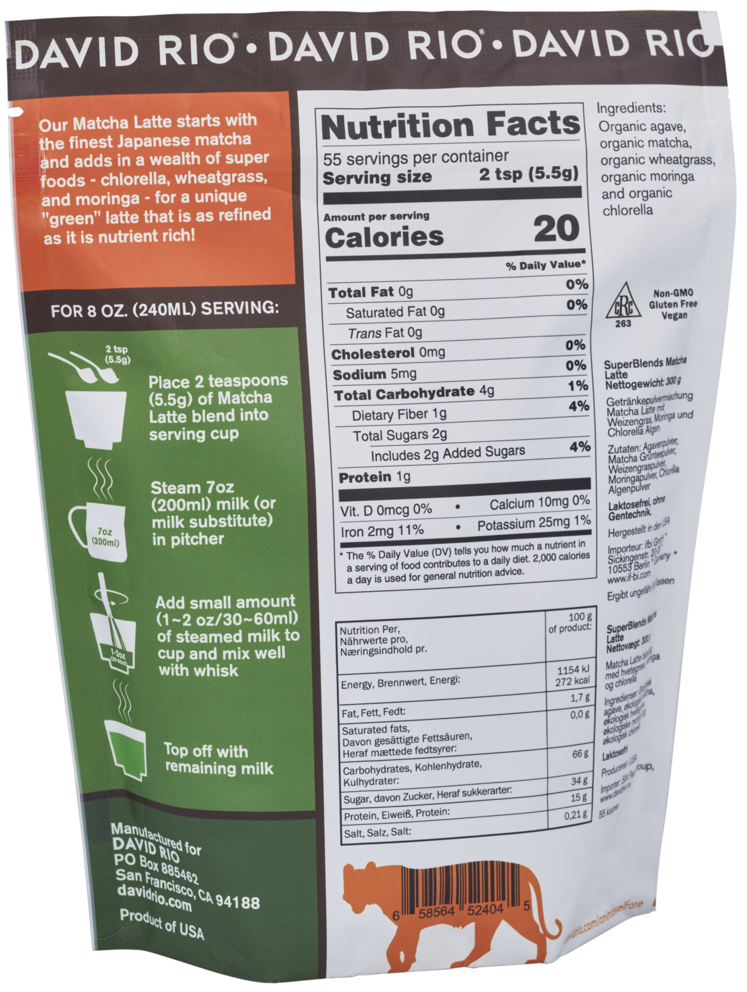 David Rio - Super Blends - Matcha Latte (300 g)