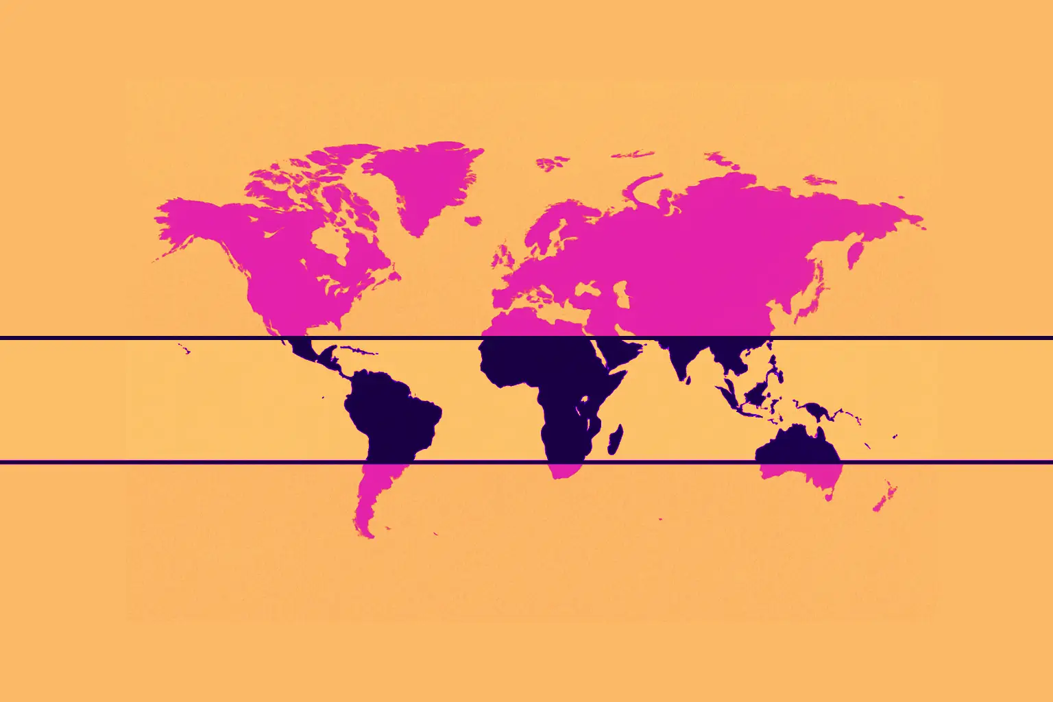 Weltkarte mit Fokus auf Kaffeegürtel